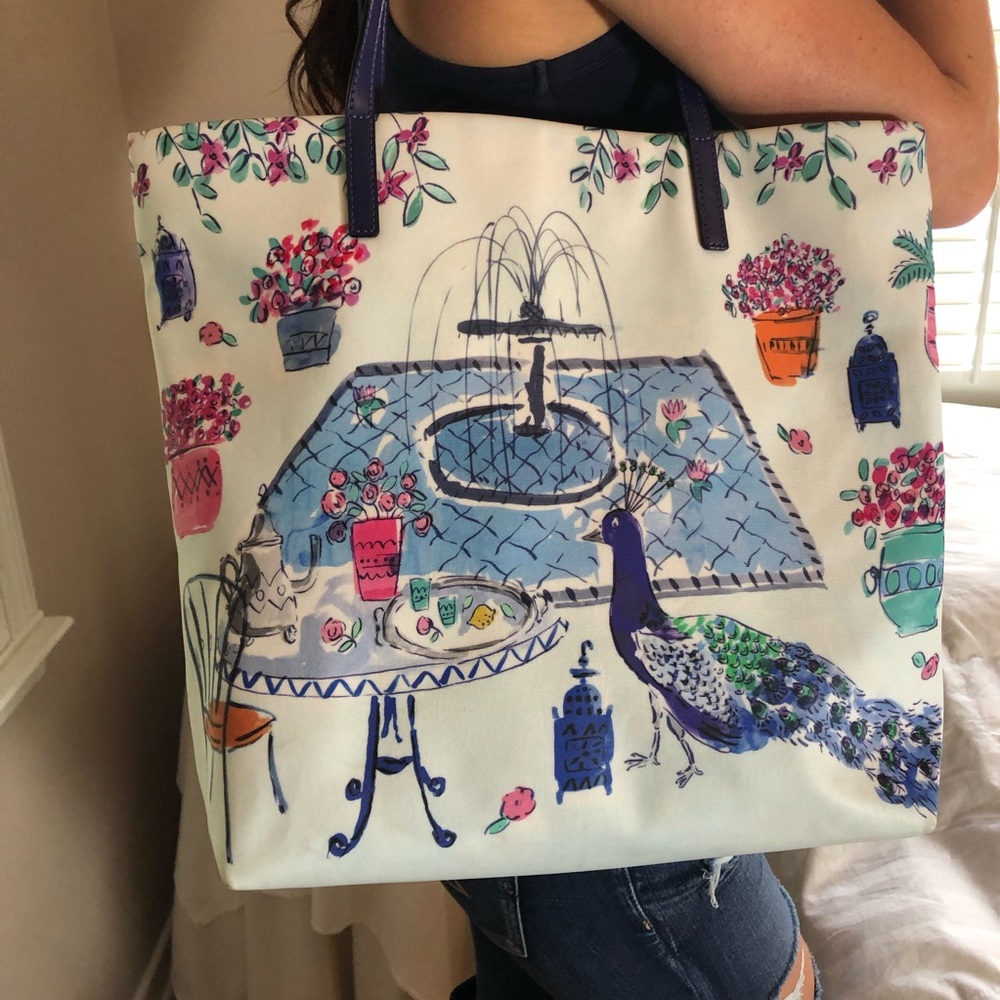 RARE Kate Spade Large Blue Shoulder Bag Tote - Picture 4 of 6